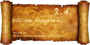 Kádas Alexandra névjegykártya